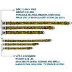 Dog Bone Seatbelt Buckle Collar - BD Logo Scattered Black/Yellow
