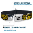 Load image into Gallery viewer, Dog Bone Seatbelt Buckle Collar - BD Logo Scattered Black/Yellow

