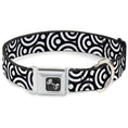 Load image into Gallery viewer, Dog Bone Seatbelt Buckle Collar - Bullseye Stacked Black/White
