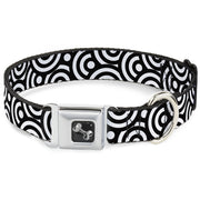 Dog Bone Seatbelt Buckle Collar - Bullseye Stacked Black/White