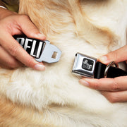 Dog Bone Seatbelt Buckle Collar - Bigfoot Silhouette I BELIEVE Black/Gray/White
