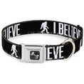 Load image into Gallery viewer, Dog Bone Seatbelt Buckle Collar - Bigfoot Silhouette I BELIEVE Black/Gray/White
