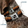 Load image into Gallery viewer, Buckle-Down Seatbelt Buckle Dog Collar - Bullets2 Orange/Black
