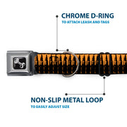 Buckle-Down Seatbelt Buckle Dog Collar - Bullets2 Orange/Black