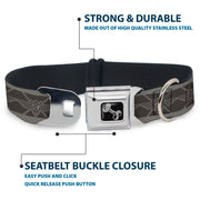 Dog Bone Seatbelt Buckle Collar - BD Monogram2 Grays