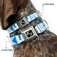 Load image into Gallery viewer, Dog Bone Seatbelt Buckle Collar - BUCKLE-DOWN Shapes Turquoise/White
