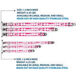 Dog Bone Seatbelt Buckle Collar - BUCKLE-DOWN Shapes Hot Pink/White