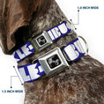 Load image into Gallery viewer, Dog Bone Seatbelt Buckle Collar - BUCKLE-DOWN Shapes Blue/White
