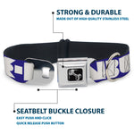 Dog Bone Seatbelt Buckle Collar - BUCKLE-DOWN Shapes Blue/White