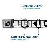 Dog Bone Seatbelt Buckle Collar - BUCKLE-DOWN Shapes Black/White