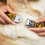 Dog Bone Seatbelt Buckle Collar - BUCKLE-DOWN Shapes Gold/Leopard Brown