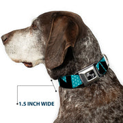 Dog Bone Seatbelt Buckle Collar - BUCKLE-DOWN Shapes Dot Turquoise/White/Black