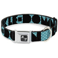 Load image into Gallery viewer, Dog Bone Seatbelt Buckle Collar - BUCKLE-DOWN Shapes Dot Turquoise/White/Black
