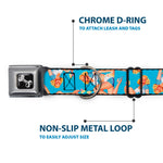Dog Bone Seatbelt Buckle Collar - Blonde Pin Up Girl Bright Blue