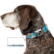 Dog Bone Seatbelt Buckle Collar - Blonde Pin Up Girl Bright Blue