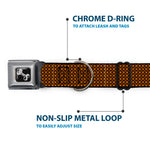 Dog Bone Seatbelt Buckle Collar - Bone & Paw Monogram Brown/Orange