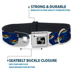 Dog Bone Seatbelt Buckle Collar - Bass Fish/Water Bubbles