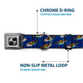 Load image into Gallery viewer, Dog Bone Seatbelt Buckle Collar - Bass Fish/Water Bubbles

