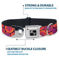 Load image into Gallery viewer, Dog Bone Seatbelt Buckle Collar - Boho Mandala Purples/Oranges/Pinks
