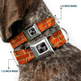 Load image into Gallery viewer, Dog Bone Black/Silver Seatbelt Buckle Collar - Brick Wall
