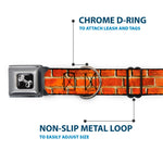 Dog Bone Black/Silver Seatbelt Buckle Collar - Brick Wall
