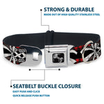 Dog Bone Seatbelt Buckle Collar - Corset Lace Up w/Bow Red Plaid/Black