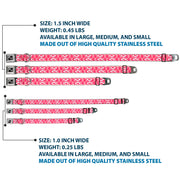 Dog Bone Seatbelt Buckle Collar - Cute Skulls w/Checkers Pinks/White