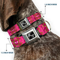 Load image into Gallery viewer, Dog Bone Seatbelt Buckle Collar - Cute Skulls w/Paisley Purple/Pink/Green
