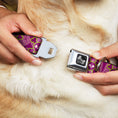 Load image into Gallery viewer, Dog Bone Seatbelt Buckle Collar - Cute Skulls w/Paisley Purple/Pink/Green
