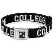 Dog Bone Seatbelt Buckle Collar - COLLEGE Black/White