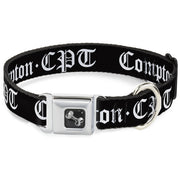 Dog Bone Seatbelt Buckle Collar - COMPTON-CPT Black/White