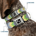 Load image into Gallery viewer, Dog Bone Seatbelt Buckle Collar - Chevron Weave Grays/Yellow/Green
