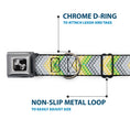 Load image into Gallery viewer, Dog Bone Seatbelt Buckle Collar - Chevron Weave Grays/Yellow/Green
