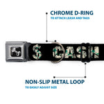 Dog Bone Seatbelt Buckle Collar - CASH MONEY $ Black/Dollars
