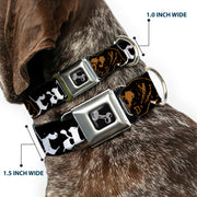 Dog Bone Seatbelt Buckle Collar - CALI w/Grizzly Bear
