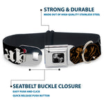 Dog Bone Seatbelt Buckle Collar - CALI w/Grizzly Bear