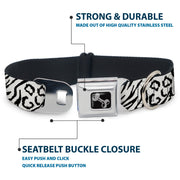 Dog Bone Seatbelt Buckle Collar - Cheebra White/Black