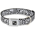 Load image into Gallery viewer, Dog Bone Seatbelt Buckle Collar - Cheebra White/Black
