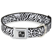 Dog Bone Seatbelt Buckle Collar - Cheebra White/Black