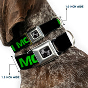 Dog Bone Seatbelt Buckle Collar - CA$H MONEY Black/Green