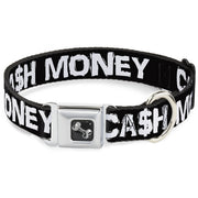Dog Bone Seatbelt Buckle Collar - CA$H MONEY Black/White