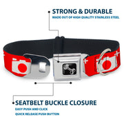 Dog Bone Seatbelt Buckle Collar - Camera Red/White