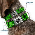 Load image into Gallery viewer, Dog Bone Seatbelt Buckle Collar - Cheebra Green/Black
