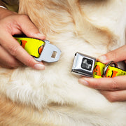 Dog Bone Seatbelt Buckle Collar - CALI Yellow/Orange