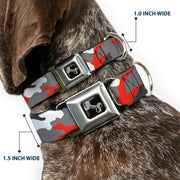 Dog Bone Seatbelt Buckle Collar - Camo Orange