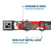 Dog Bone Seatbelt Buckle Collar - Camo Orange