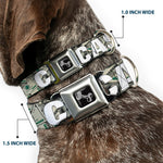 Dog Bone Seatbelt Buckle Collar - CASH MONEY $ Dollars/White