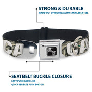 Dog Bone Seatbelt Buckle Collar - CASH MONEY $ Dollars/White