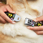 Dog Bone Seatbelt Buckle Collar - Cali Bear/CALI Graffiti/Pot Leaves Black/Multi Color