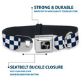 Load image into Gallery viewer, Dog Bone Seatbelt Buckle Collar - Checker Sapphire Blue/White
